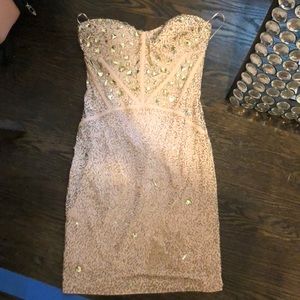 Beaded light pink dress